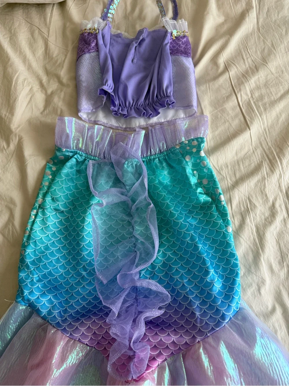 Disney Purple and Teal Iridescent Mermaid Costume Dress